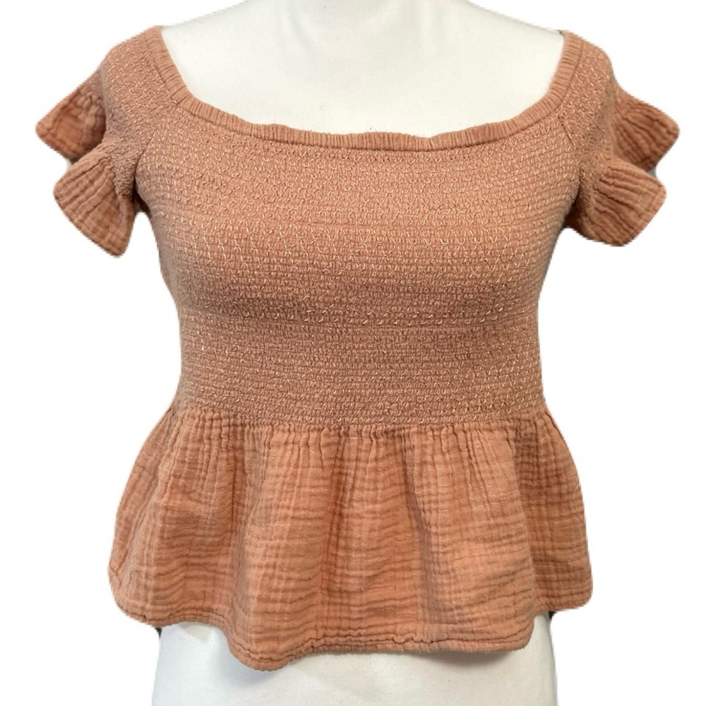 American Eagle Off The Shoulder Smocked Top, Size Large